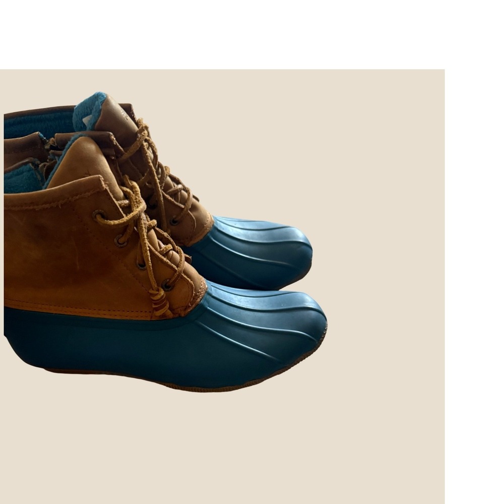 Sperry Top-Sider Saltwater Duck Boots Tan Leather Waterproof STS94923 Women 9